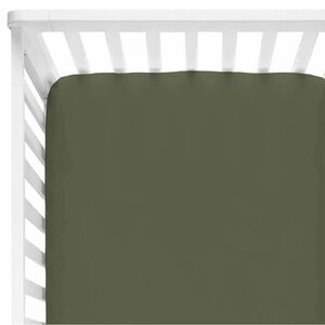 Set of 2 - Caden Lane Bamboo Olive and Sage Fitted Crib Sheets